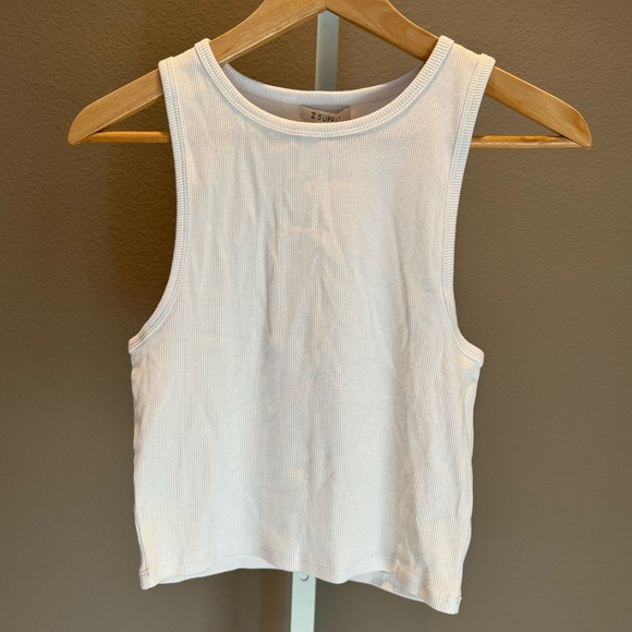 Z Supply Hannah Crop Rib Tank Top in White - Size Large - Picture 5 of 7
